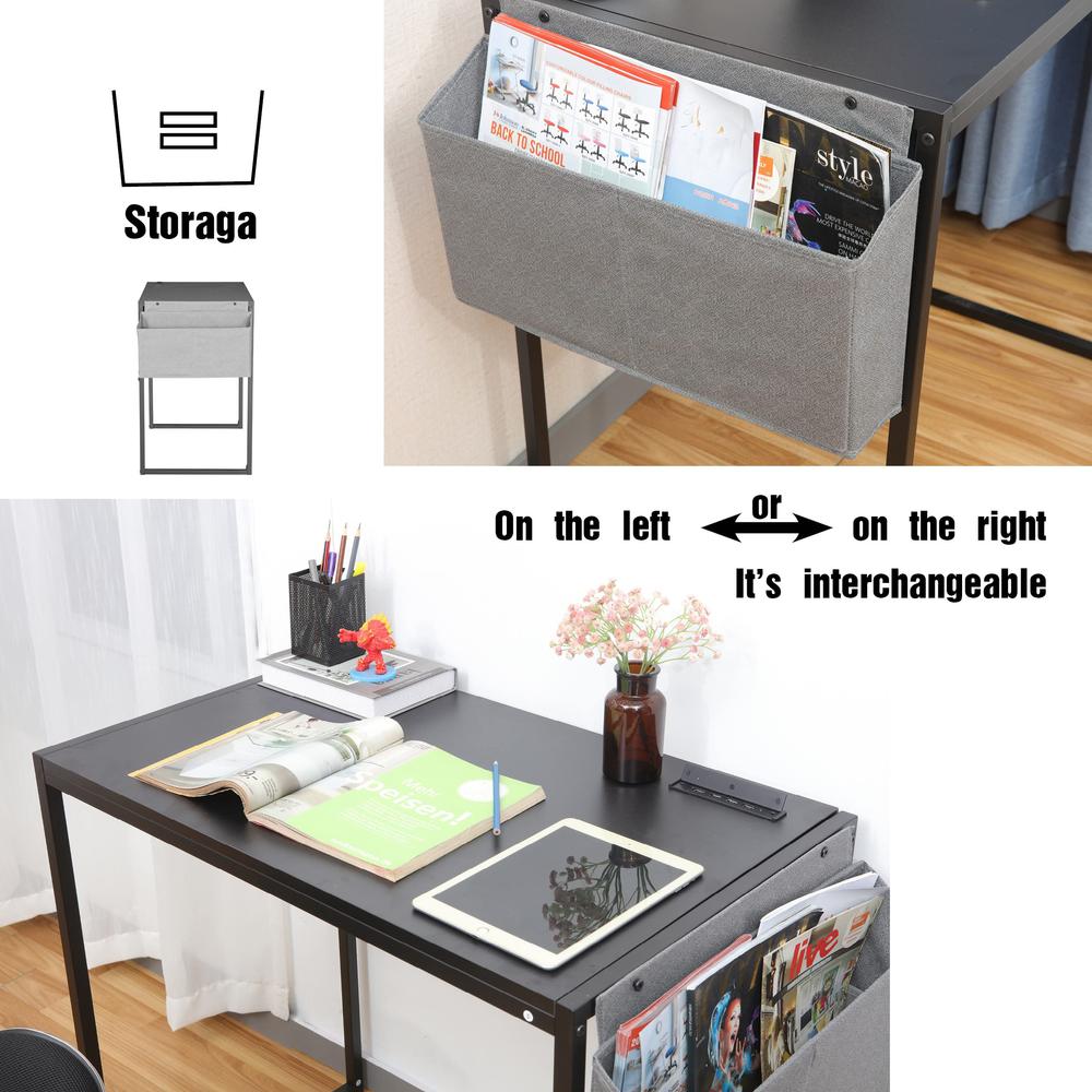 Small Computer Desk Simple Style Writing Desk, White/Pink. Picture 6