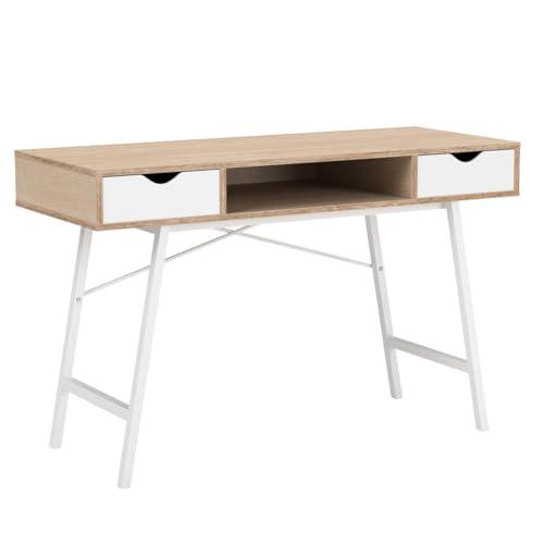 Home Office Writing Desk With Drawers, Mid Century White Oak. Picture 5