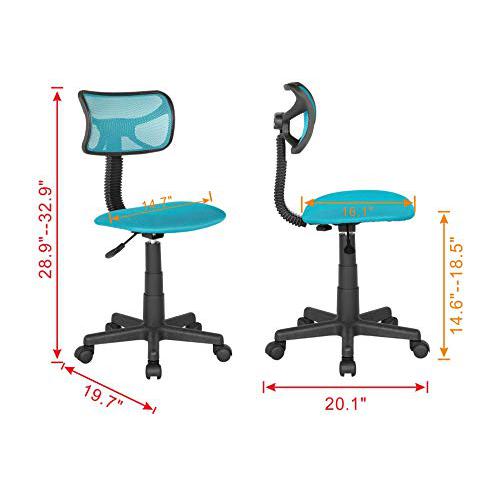 Small Swivel Office Computer Chair For Teens, Blue. Picture 8