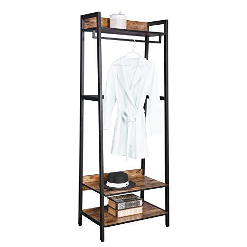 Industrial Rustic Hall Tree Shoe Bench With Storage Shelves. Picture 1
