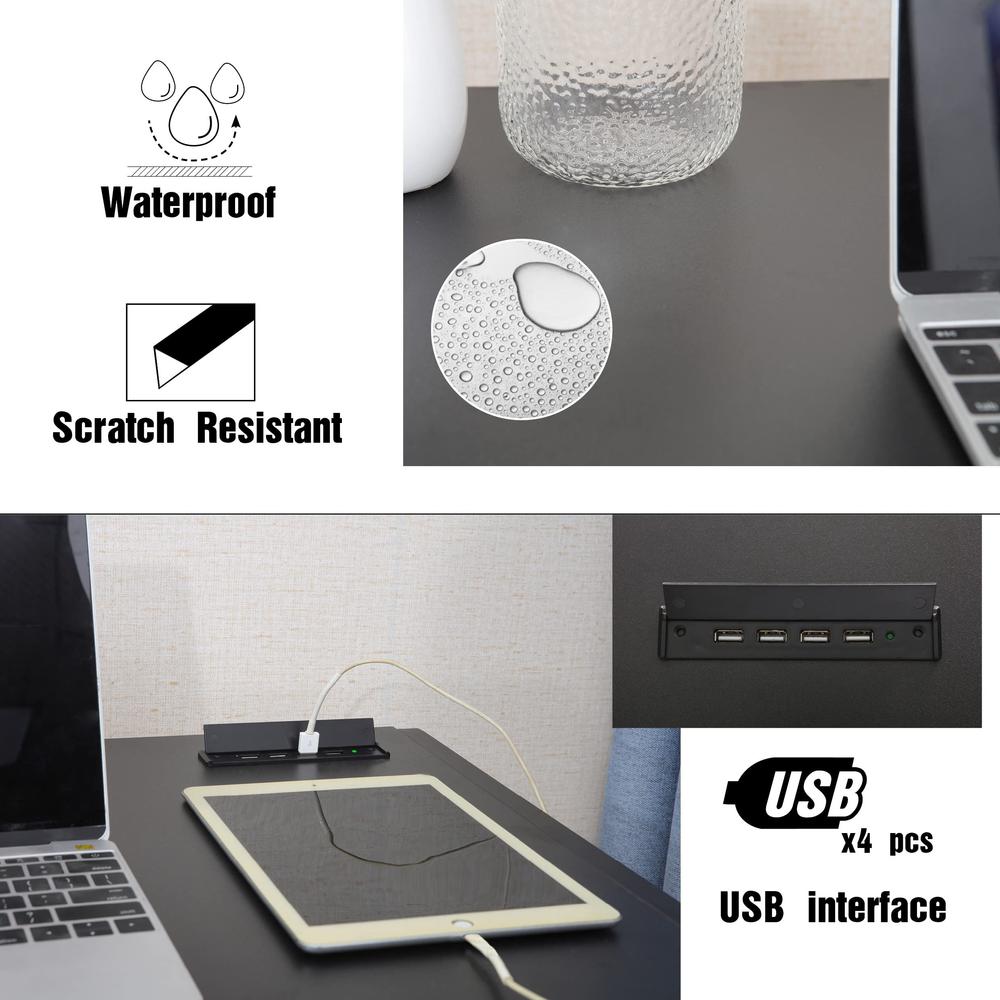 Small Computer Desk Simple Style Writing Desk, White/Pink. Picture 6