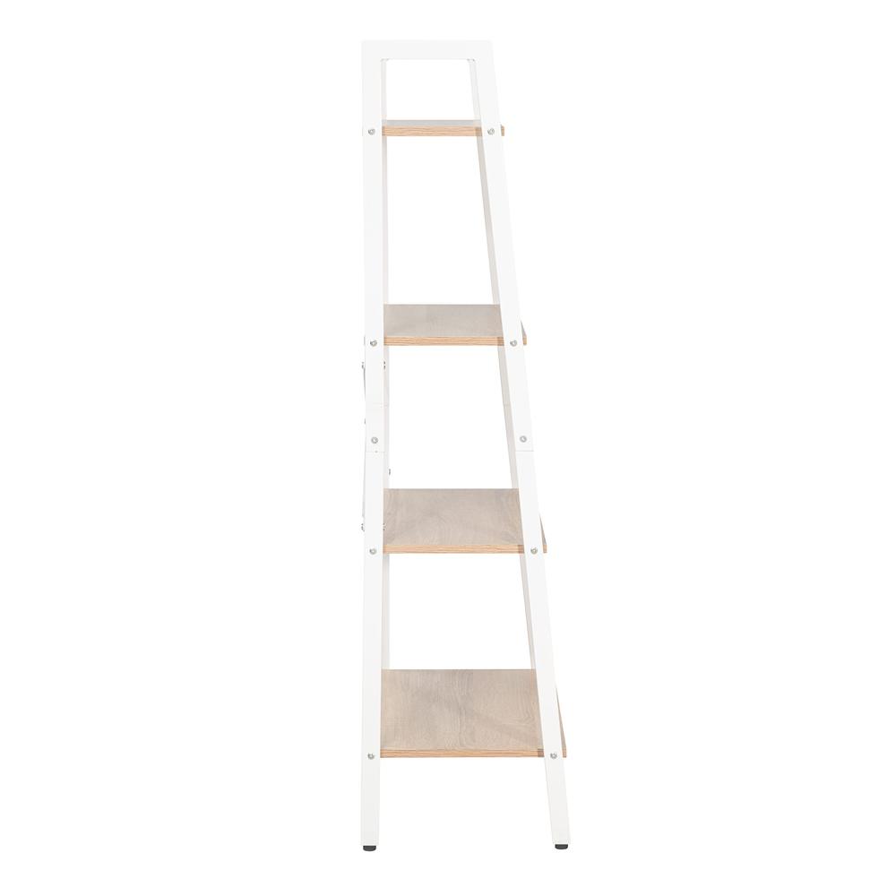 Industrial 4-Tier Bookshelf, Oak/White. Picture 9