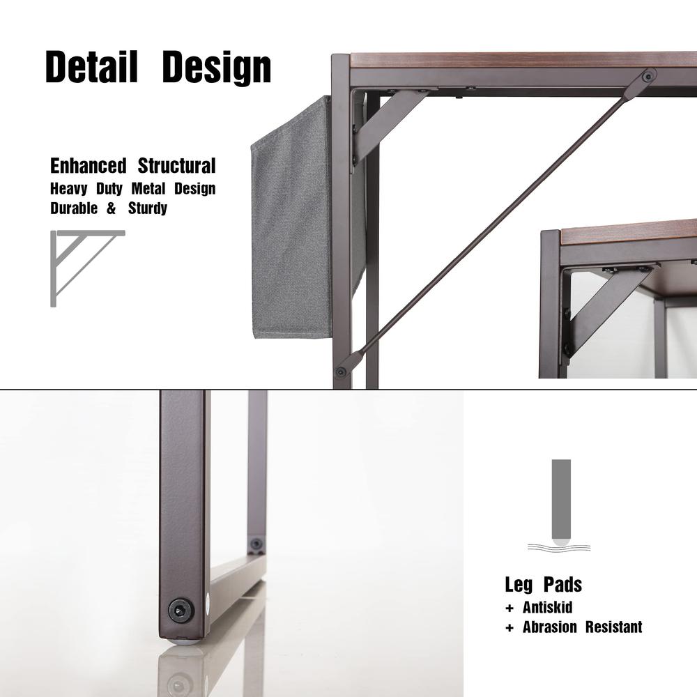 Simple Style Writing Desk For Small Spaces, Brown. Picture 4