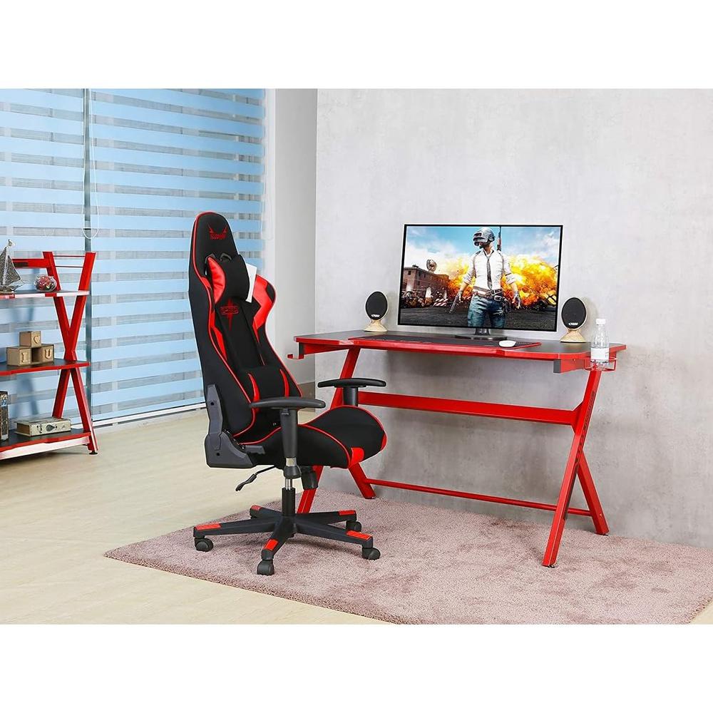 48" Home Office Gaming Computer Desk, Black/Red. Picture 5