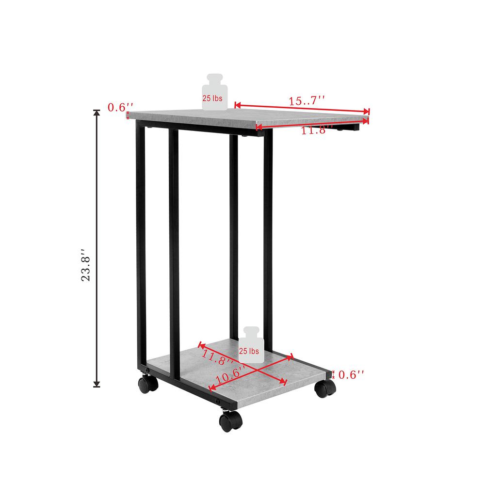 Side End C Table For Sofa, Oak/White. Picture 8