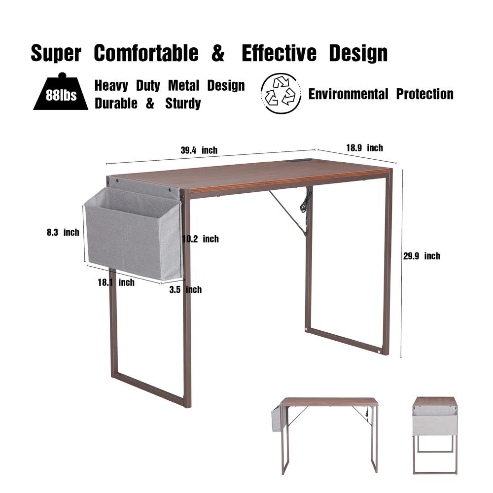 Small Computer Desk Simple Style Writing Desk, Brown. Picture 8
