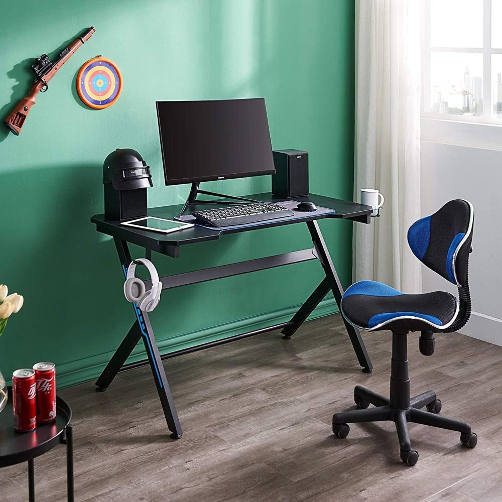 48" Home Office Gaming Computer Desk, Black/Red. Picture 4