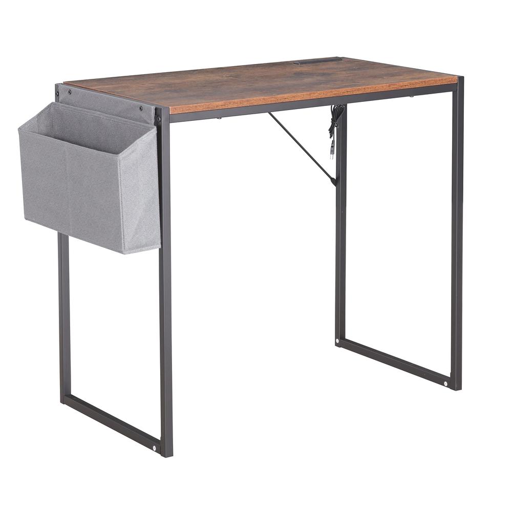 Small Computer Desk Simple Style Writing Desk, Rustic Brown/Black…. Picture 1