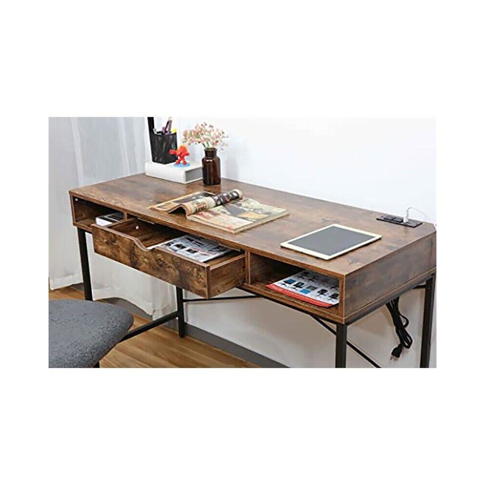 Home Office Contemporary Large Computer Desk Laptop Workstation With Drawer. Picture 4
