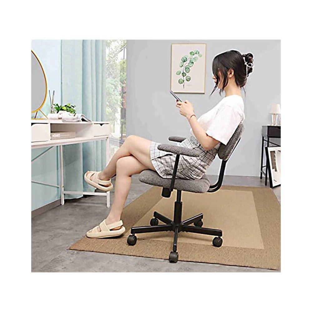 Low Back Velvet Office Computer Chair With Armrest, Grey. Picture 4