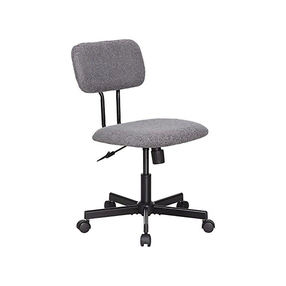 Ergonomic Adjustable Swivel Small Armless Home Office Desk Chair, Grey. Picture 1