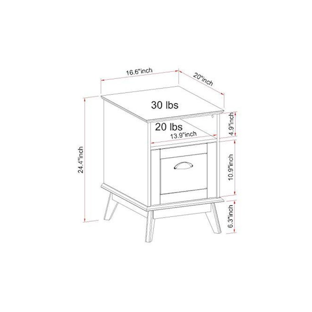 Newport Series Wooden Home Office File Cabinet For Letter And Legal File. Picture 8