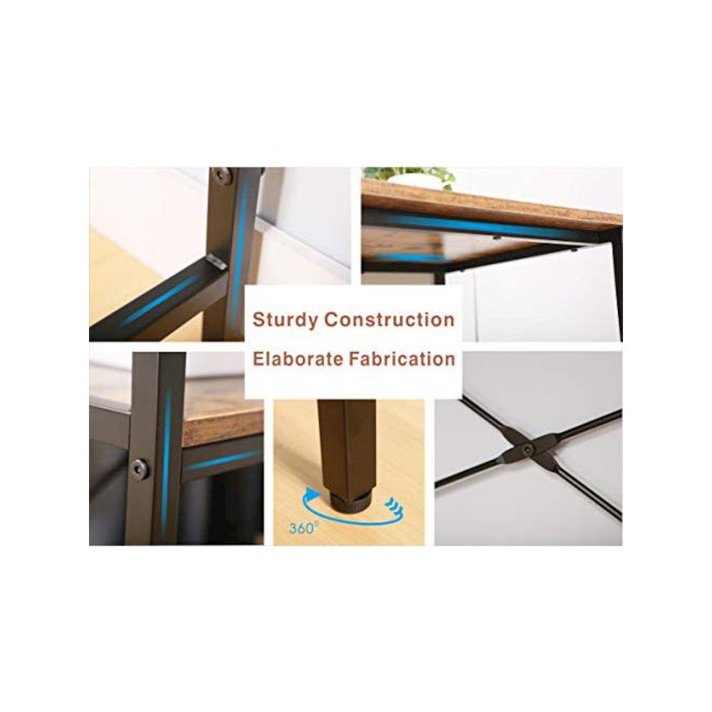 L-Shaped Home Office Corner Writing Computer Desk With Build-In Bookcase. Picture 5