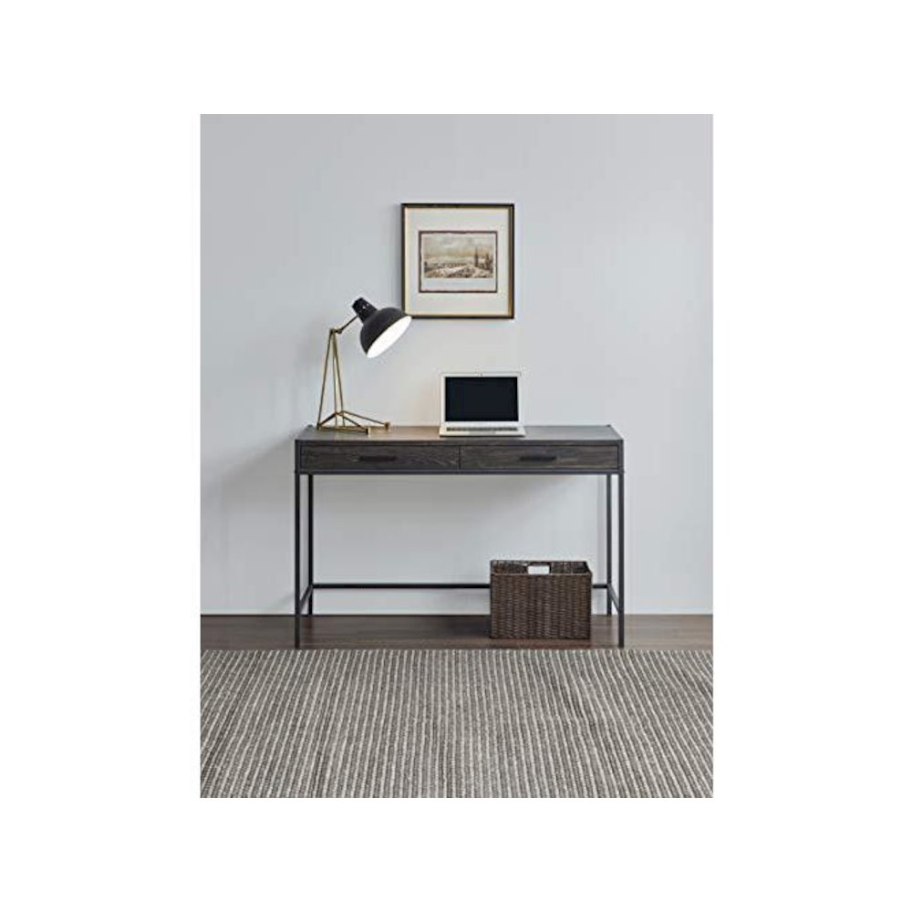 2 Drawer Writing Desk, Dark Brown. Picture 2