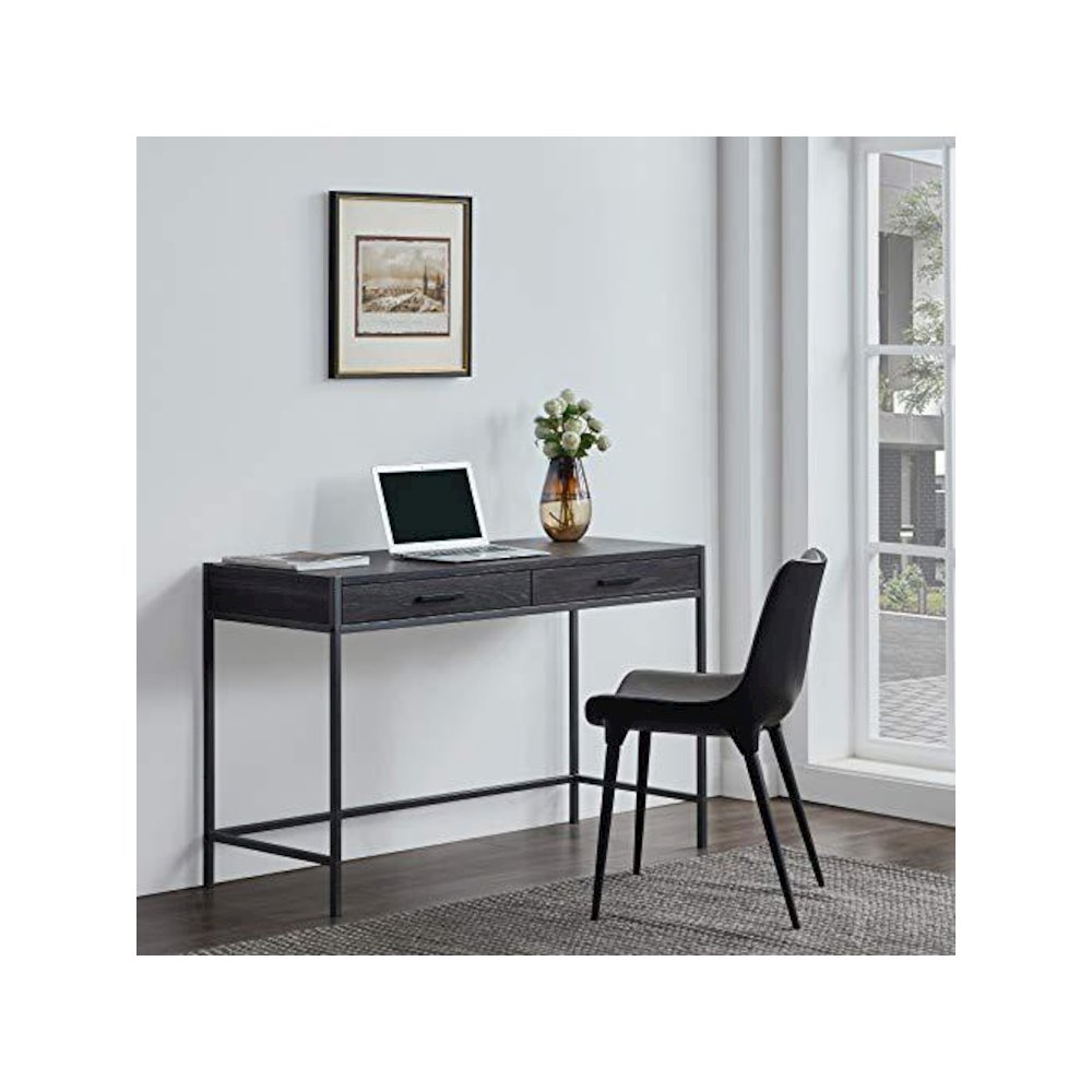 2 Drawer Writing Desk, Dark Brown. Picture 1