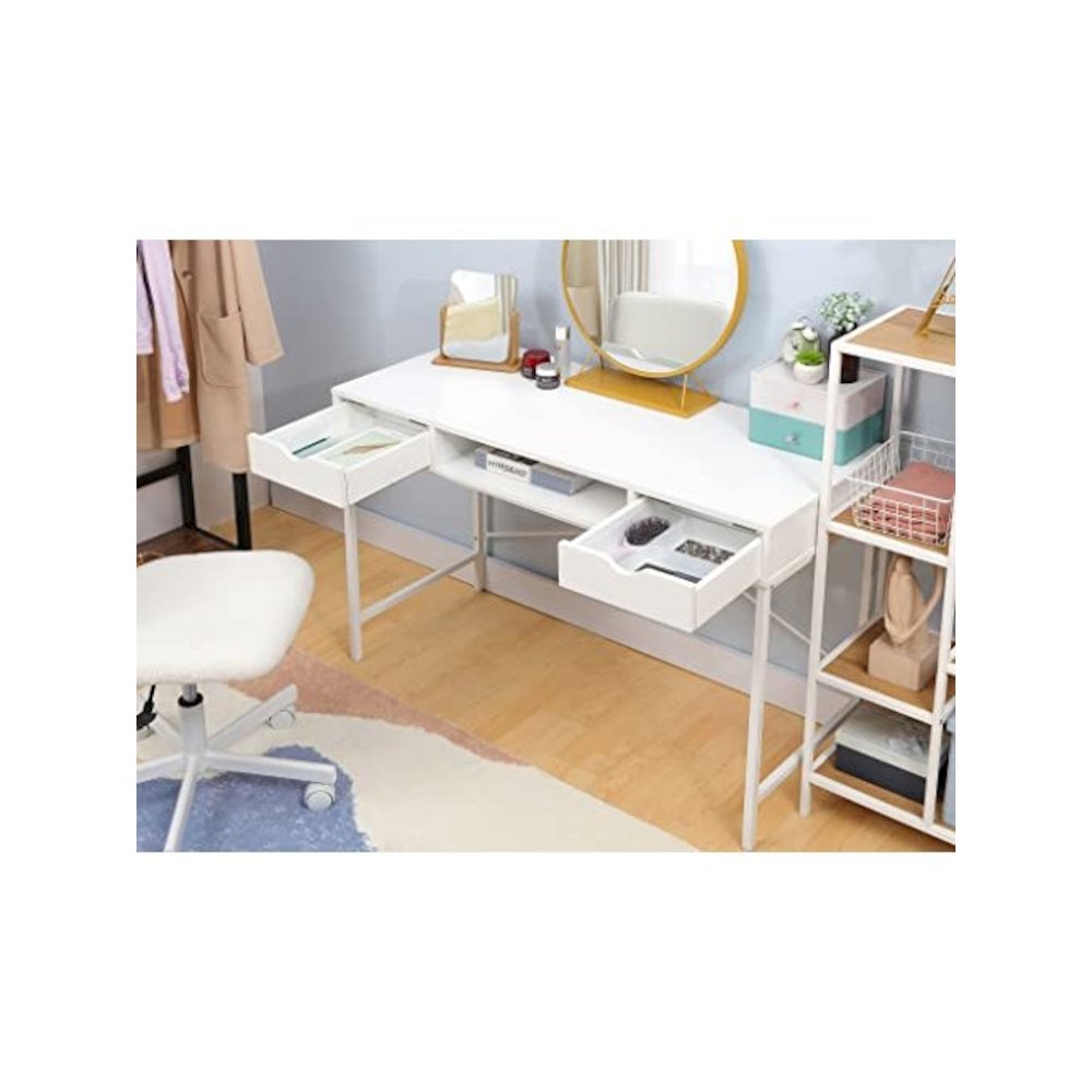 Contemporary Home Office Large Computer Laptop Workstation With Storage. Picture 2