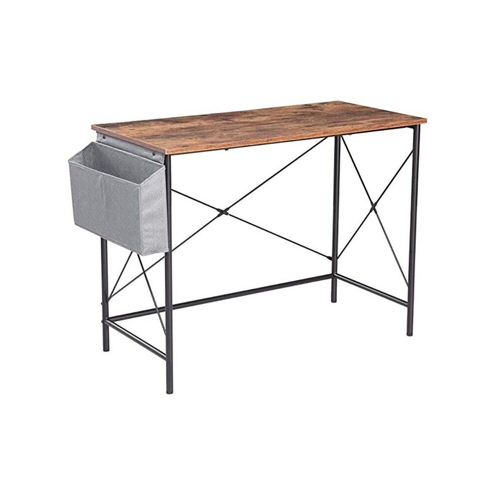Modern Home Office Simple Minimal Writing Desk, Brown. Picture 1