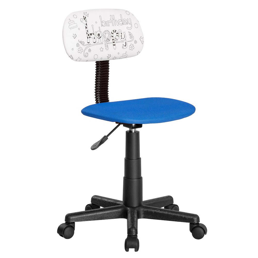 Kids Rolling Drawing Desk Chair, Blue. Picture 1
