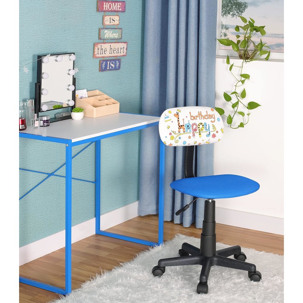 Kids Rolling Drawing Desk Chair, Blue. Picture 3
