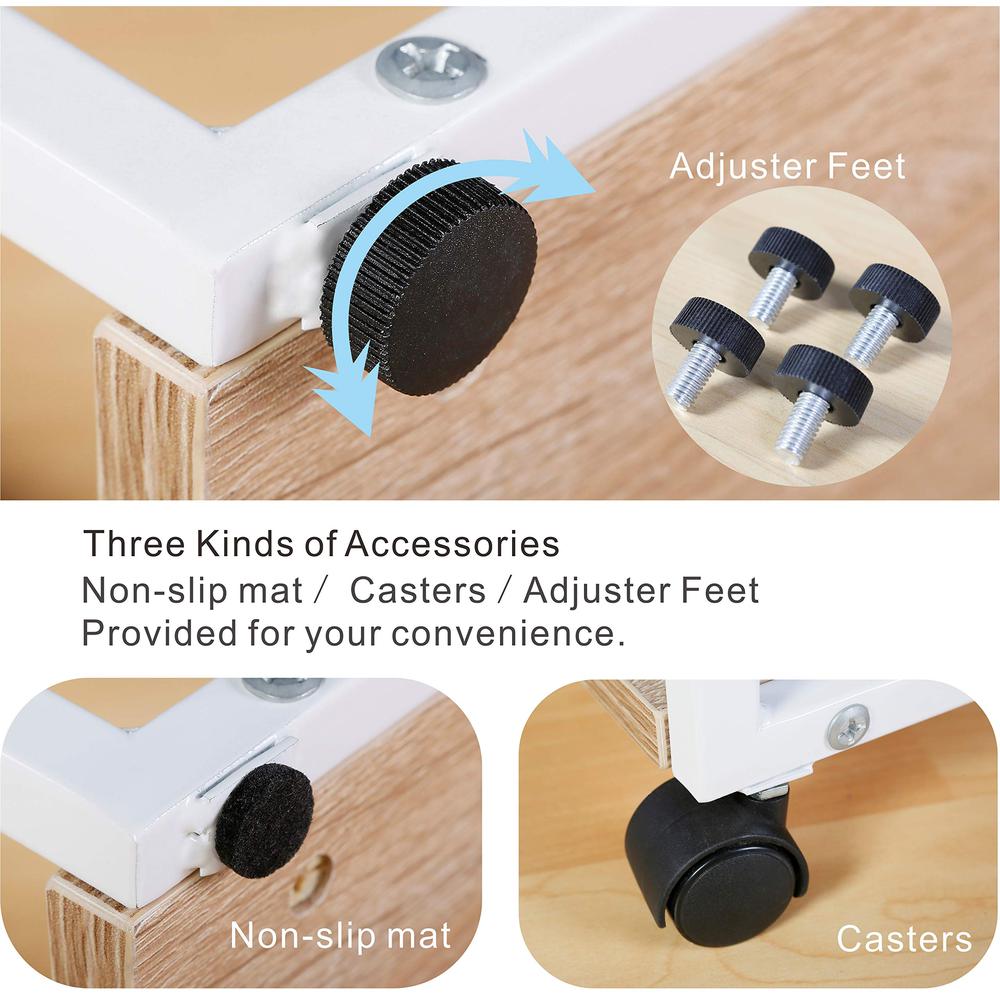 Side End C Table For Sofa, Oak/White. Picture 3