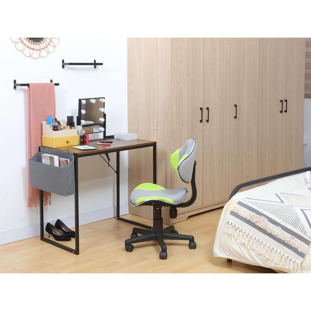 Small Computer Desk Simple Style Writing Desk, Rustic Brown/Black…. Picture 2