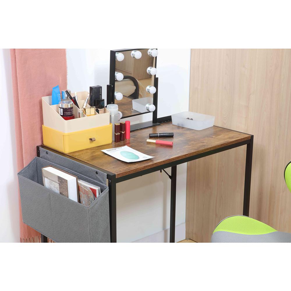 Small Computer Desk Simple Style Writing Desk, Rustic Brown/Black…. Picture 3