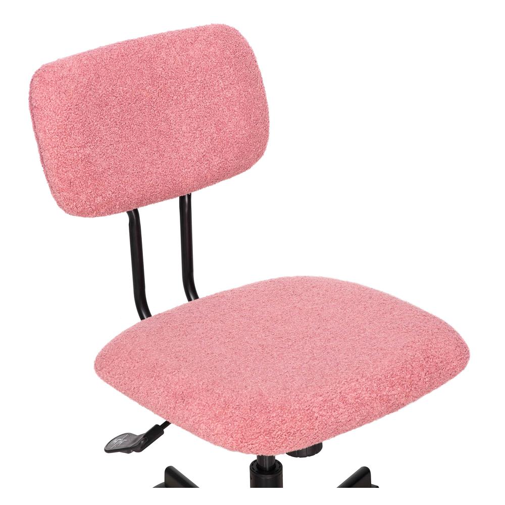 Ergonomic Adjustable Swivel Small Armless Home Office Desk Chair, Pink. Picture 7