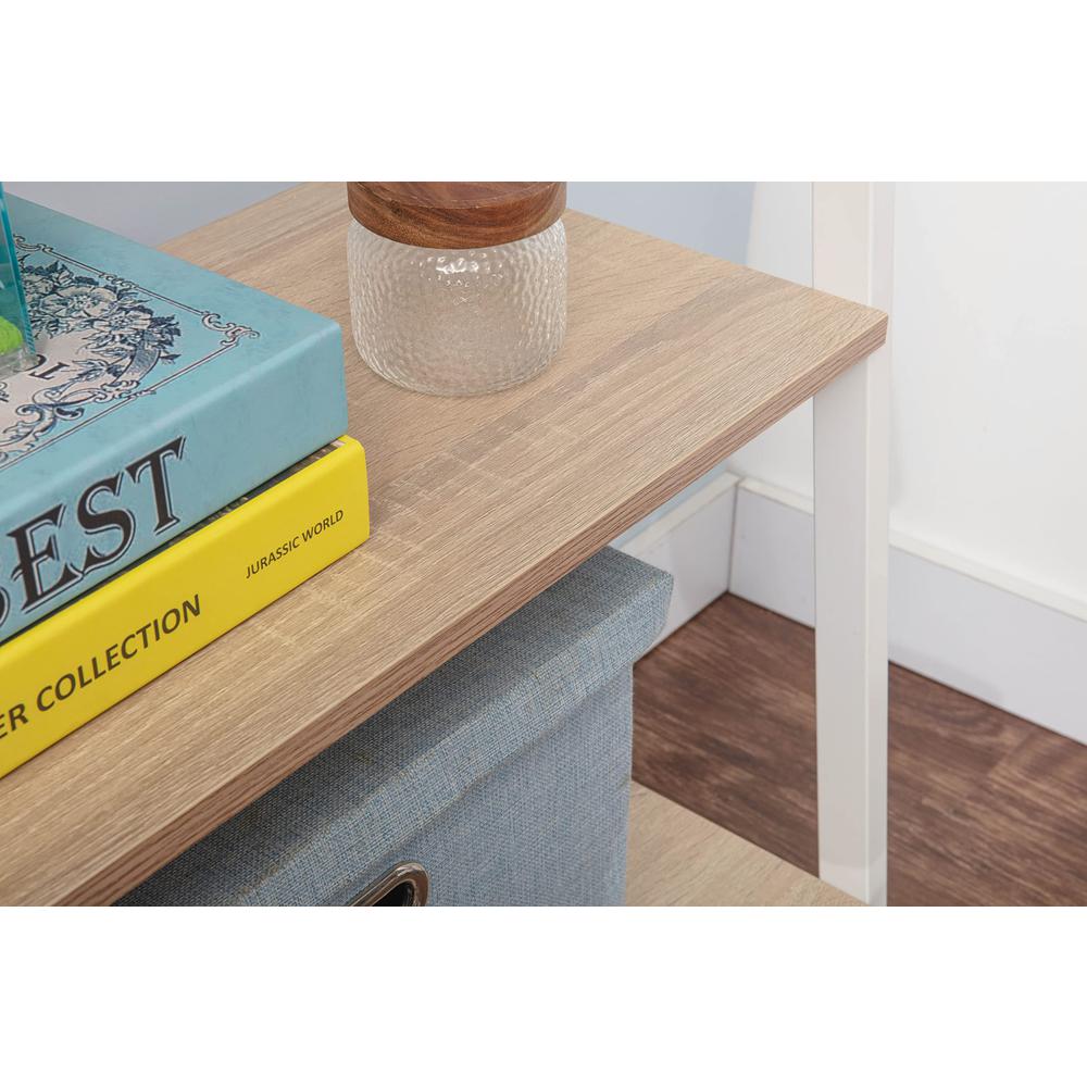 Industrial 4-Tier Bookshelf, Oak/White. Picture 6
