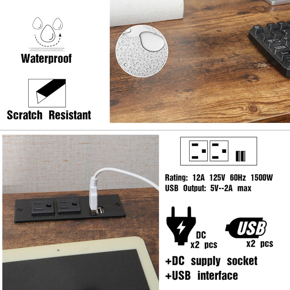 Home Office Contemporary Large Computer Desk Laptop Workstation With Drawer. Picture 3