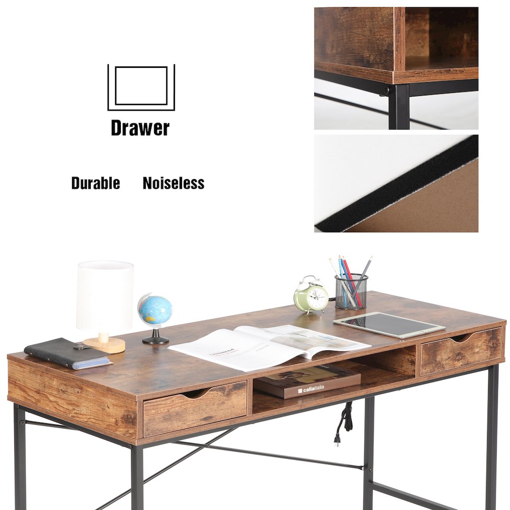 Home Office Contemporary Large Computer Desk Laptop Workstation With Drawer. Picture 1