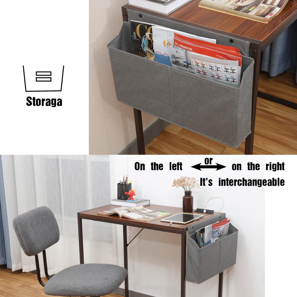 Simple Style Writing Desk For Small Spaces, Brown. Picture 6