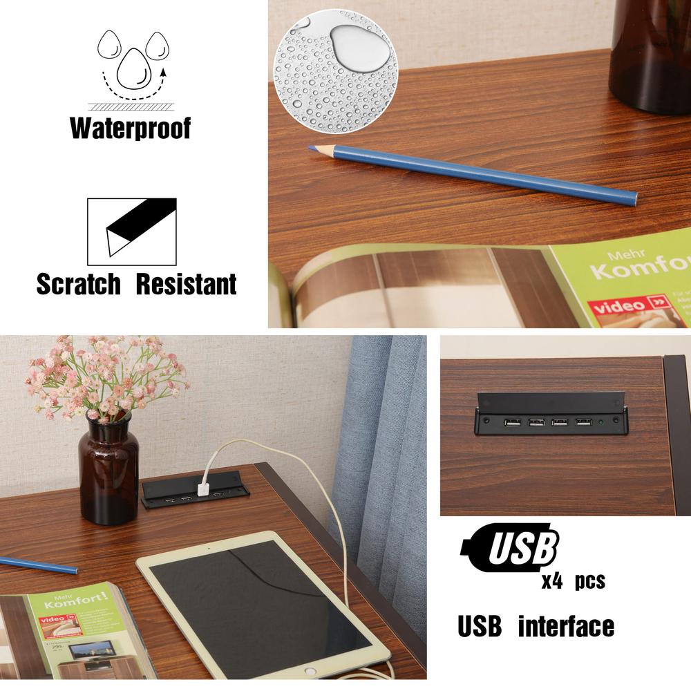 Simple Style Writing Desk For Small Spaces, Brown. Picture 5