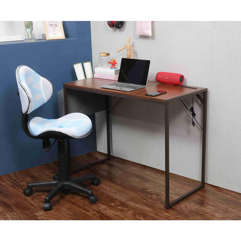 Small Computer Desk Simple Style Writing Desk, Brown. Picture 2