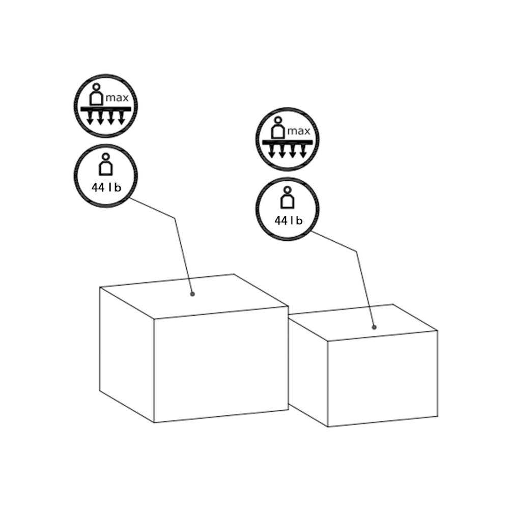 Nesting Coffee Tables - Set of 2 Square Faux Marble Design,Marble white. Picture 5