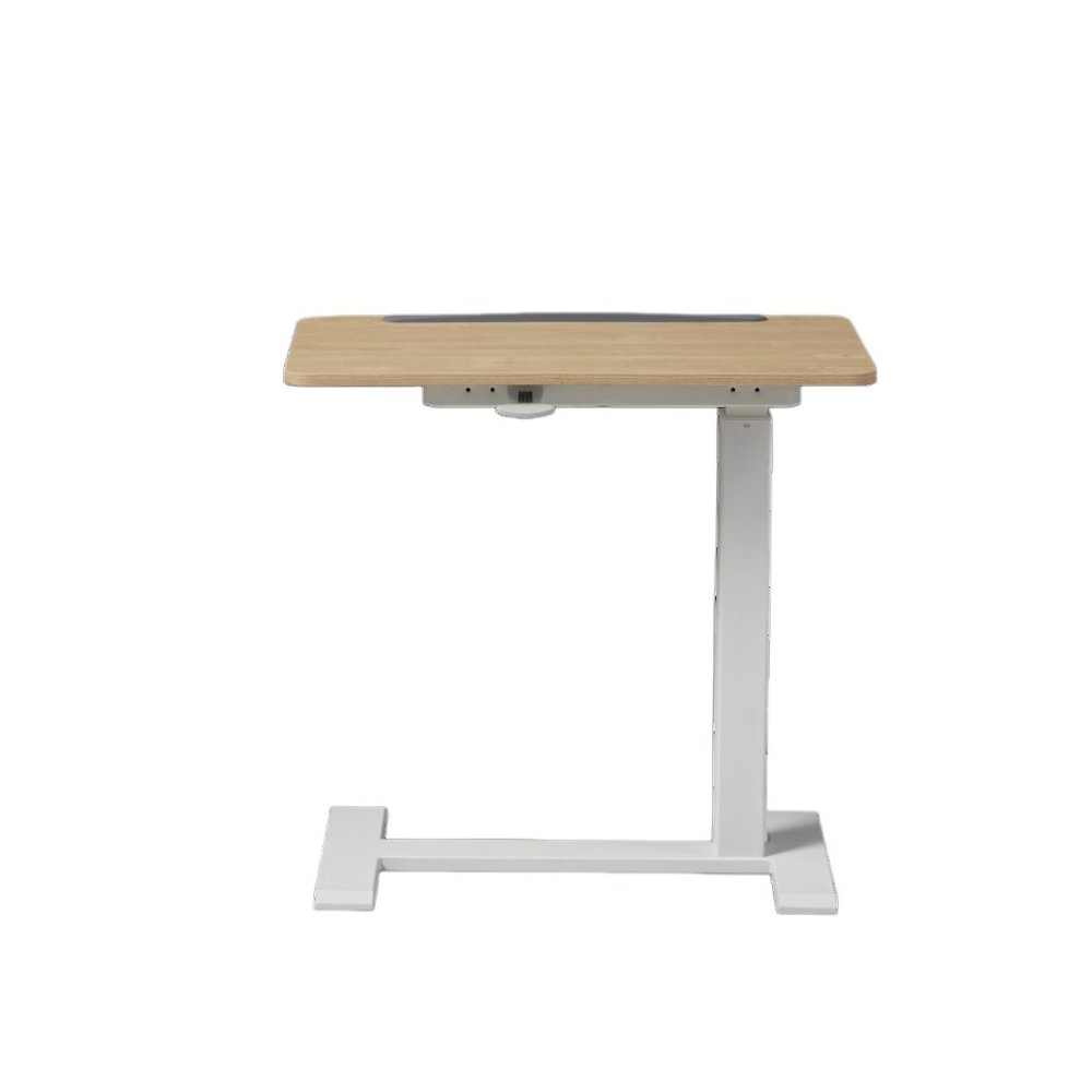 K30016 Electric Height Adjustable Standing Desk With Drawer, Natural/White. Picture 1