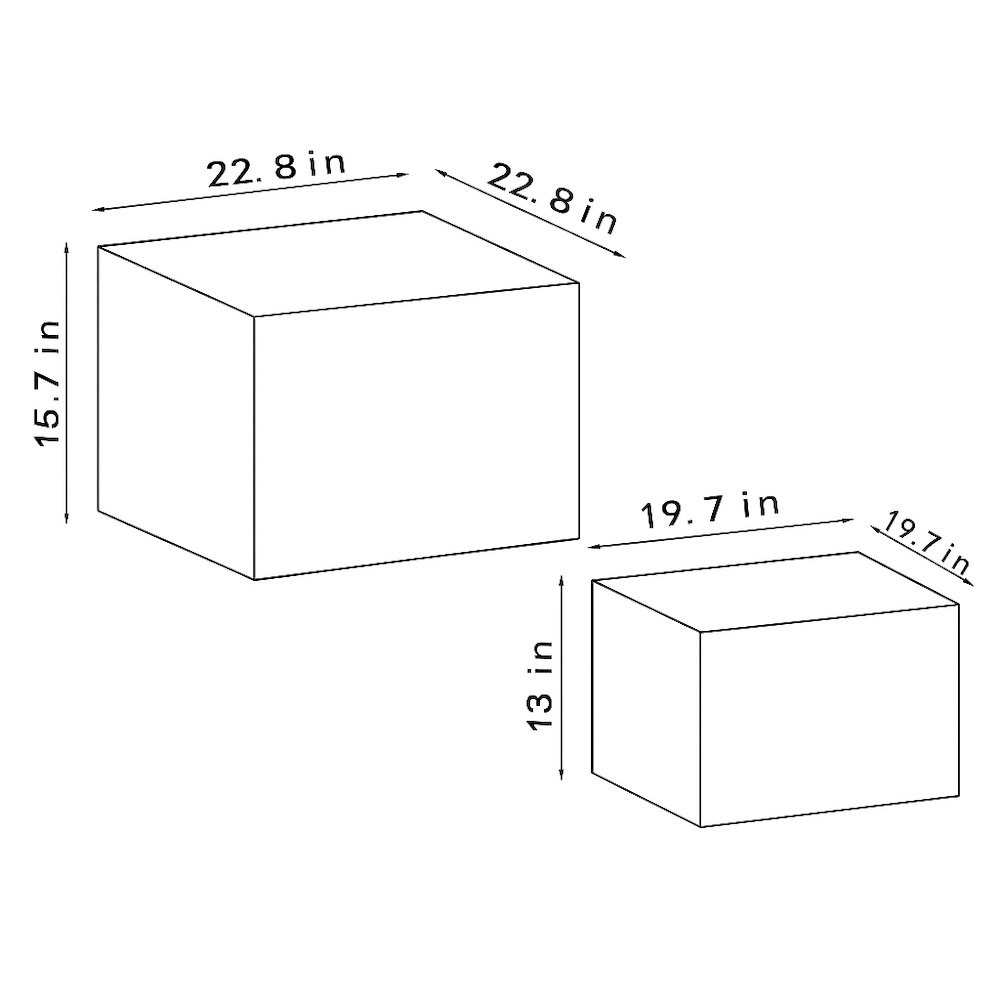 Nesting Coffee Tables - Set of 2 Square Faux Marble Design,Travertine. Picture 4