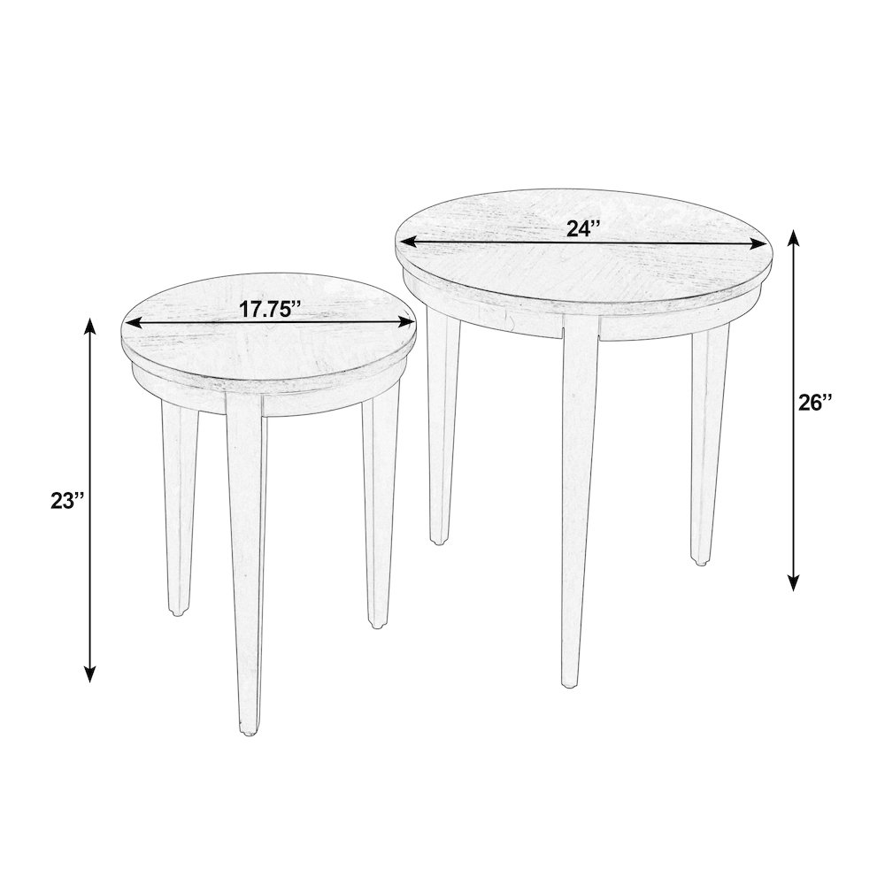 Lacey Round Nest Of Tables, Dark Brown. Picture 3