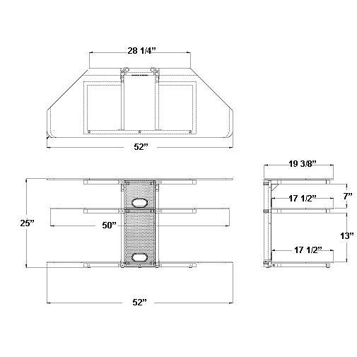 Corner LCD TV stand with 2 AV component shelves for most of the 32″ –  55″. Picture 4