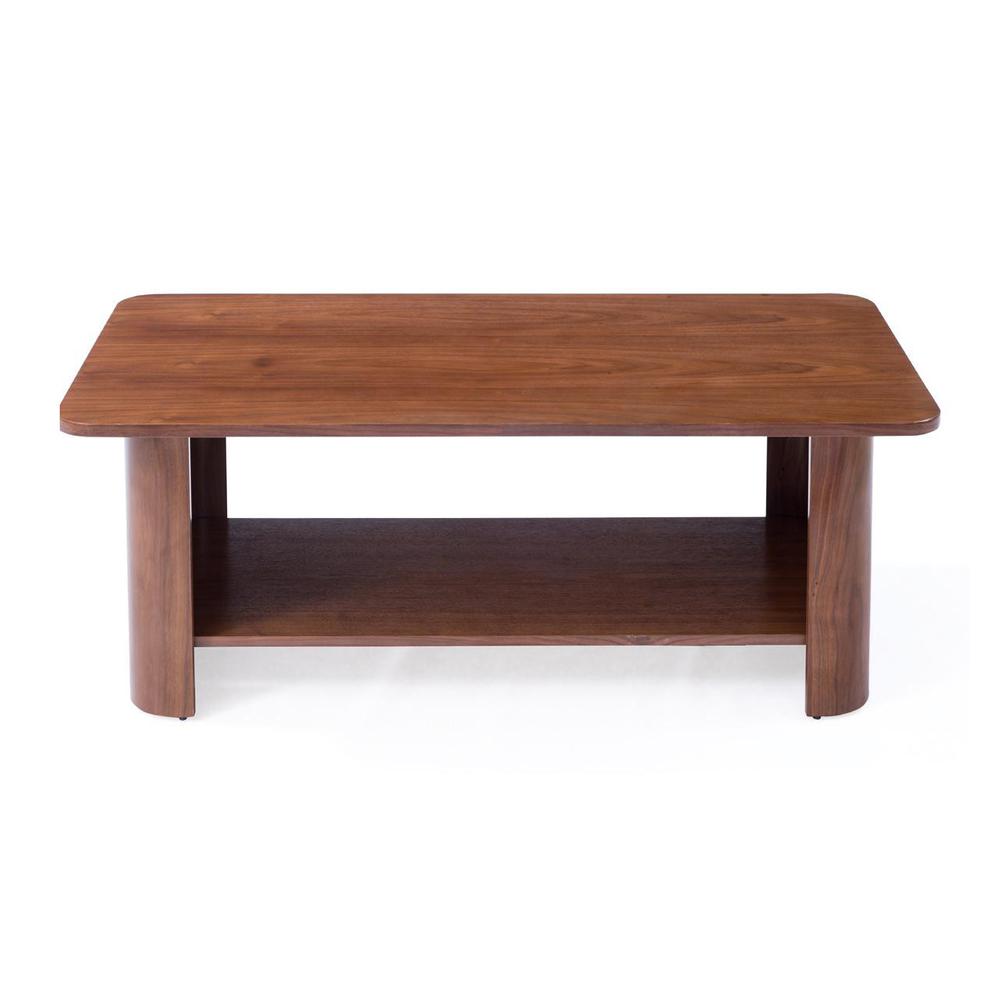 Curved Wood Coffee Table. Picture 1