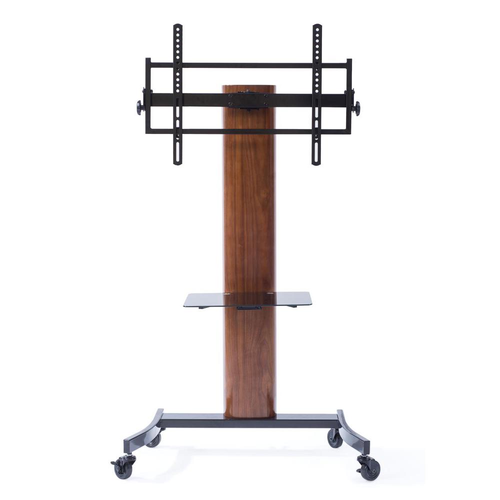 Curved wood flat panel TV stand/TV cart with mount for 40 – 80 Inch TV. Picture 1
