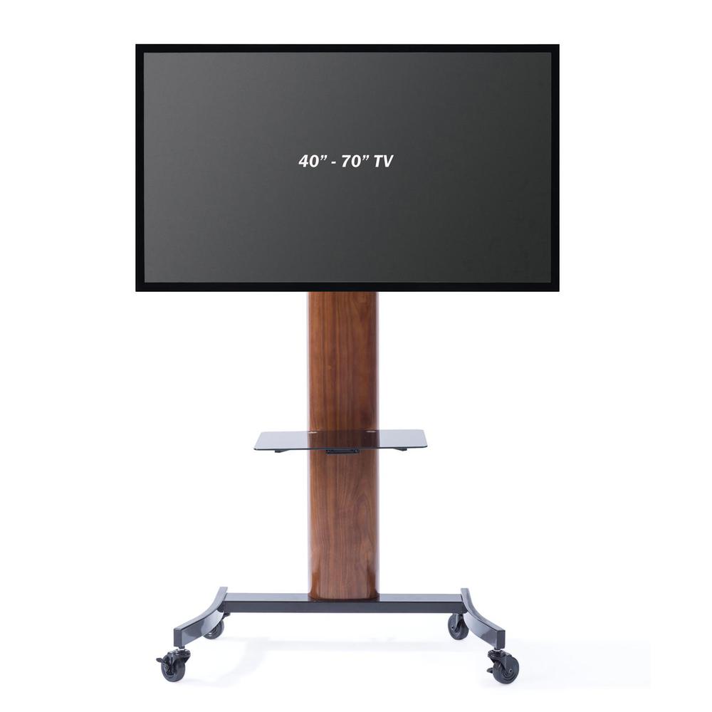 Curved wood flat panel TV stand/TV cart with mount for 40 – 80 Inch TV. Picture 4