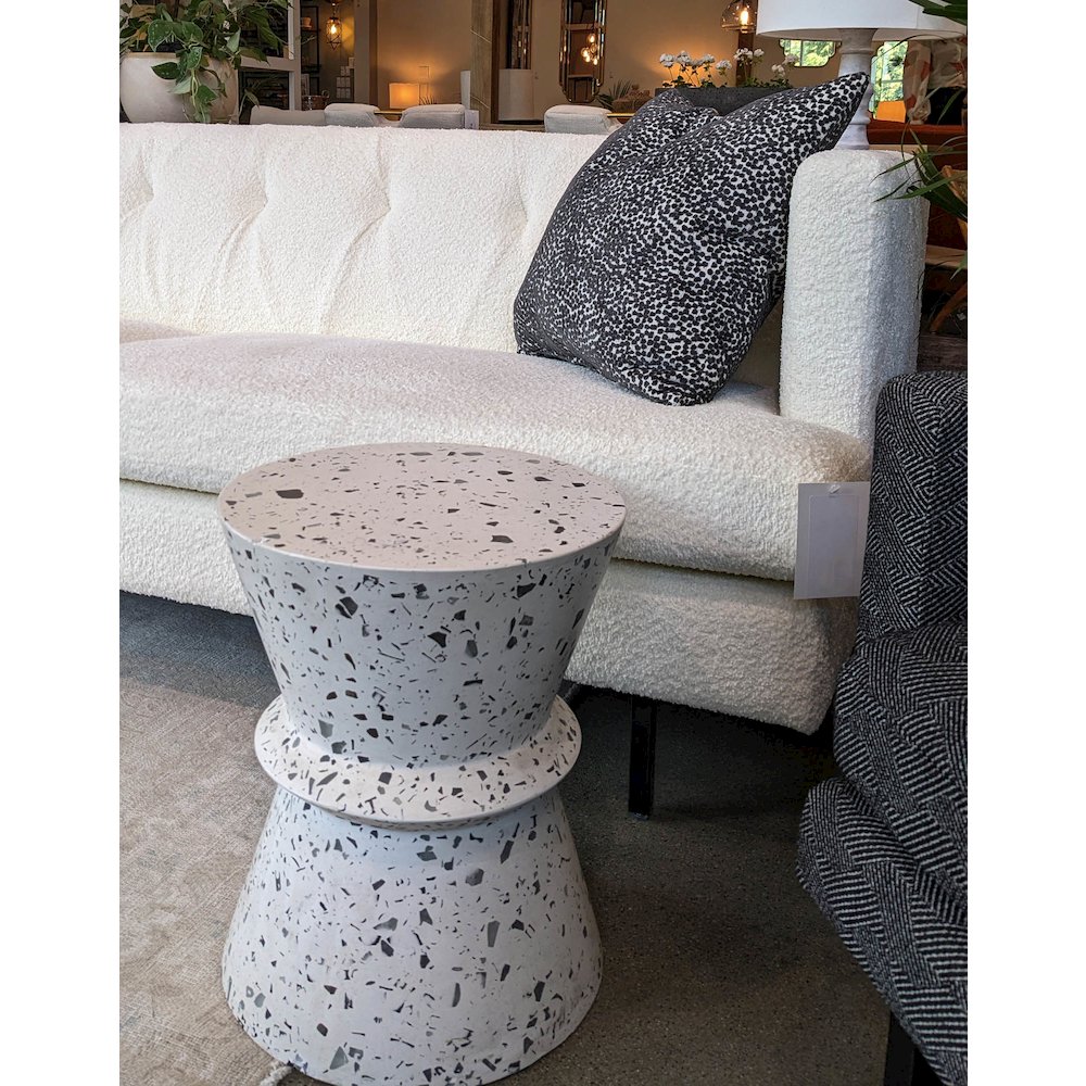 Concrete Hourglass Side Table - Terrazzo. Picture 5