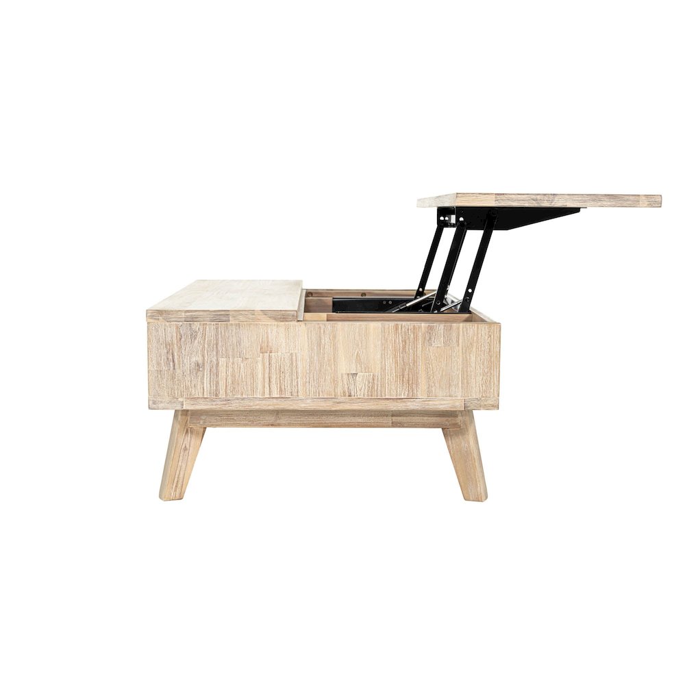Gia Coffee Table with Lift Top - Light Driftwood. Picture 9