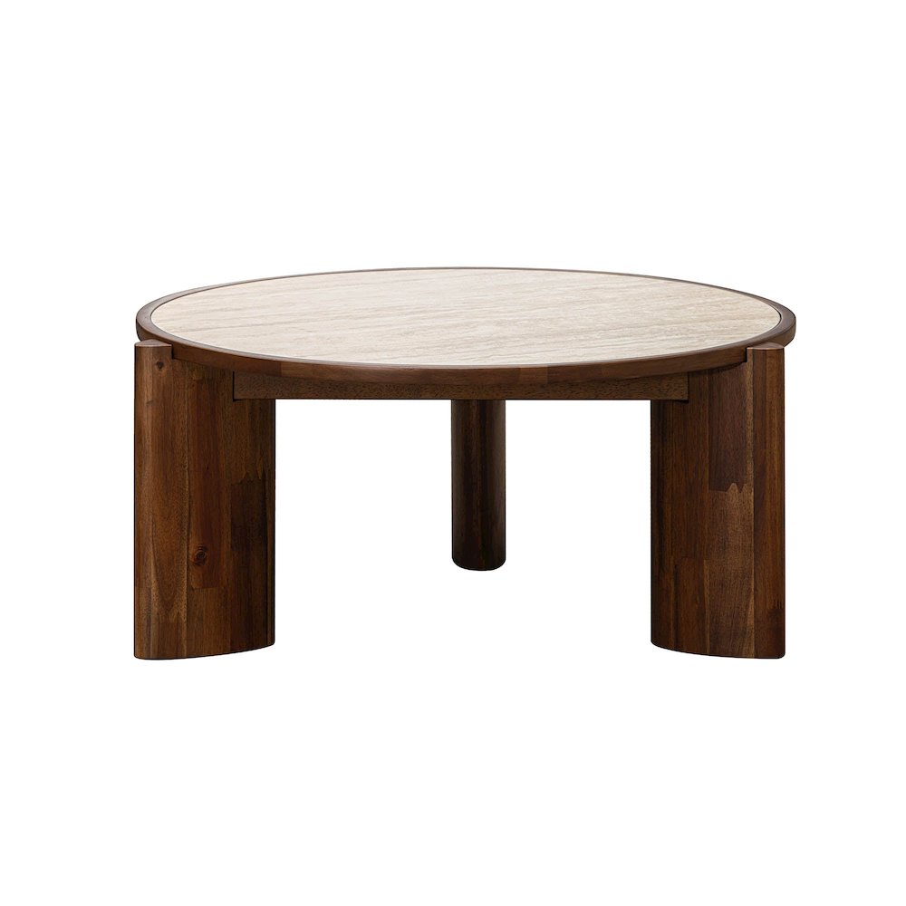 Remix Round Coffee Table - Travertine. Picture 6