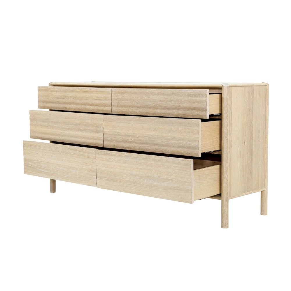 Runway 6 Drawer Dresser - Light Oak. Picture 5