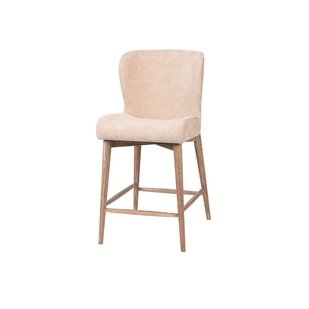 Uffizi Counter Stool - Champagne Chenille. Picture 1