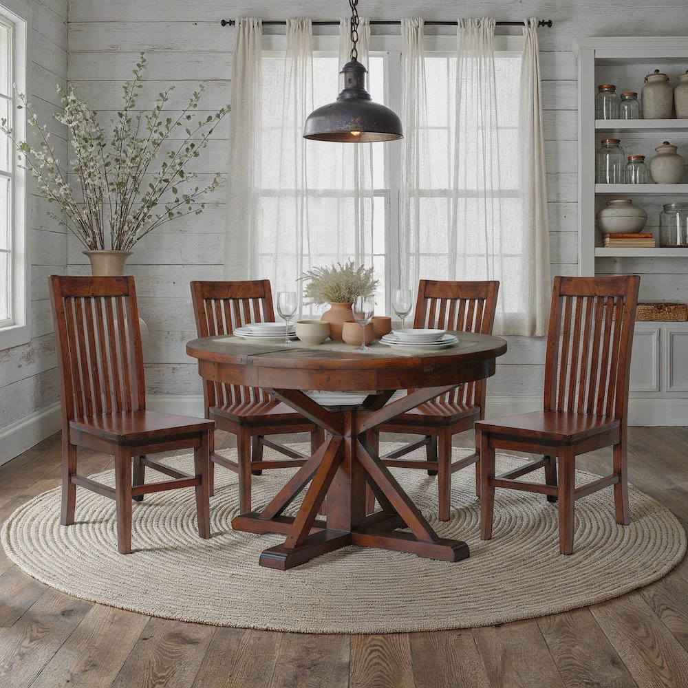 Irish Coast Round 47/63" Extension Dining Table - African Dusk. Picture 7