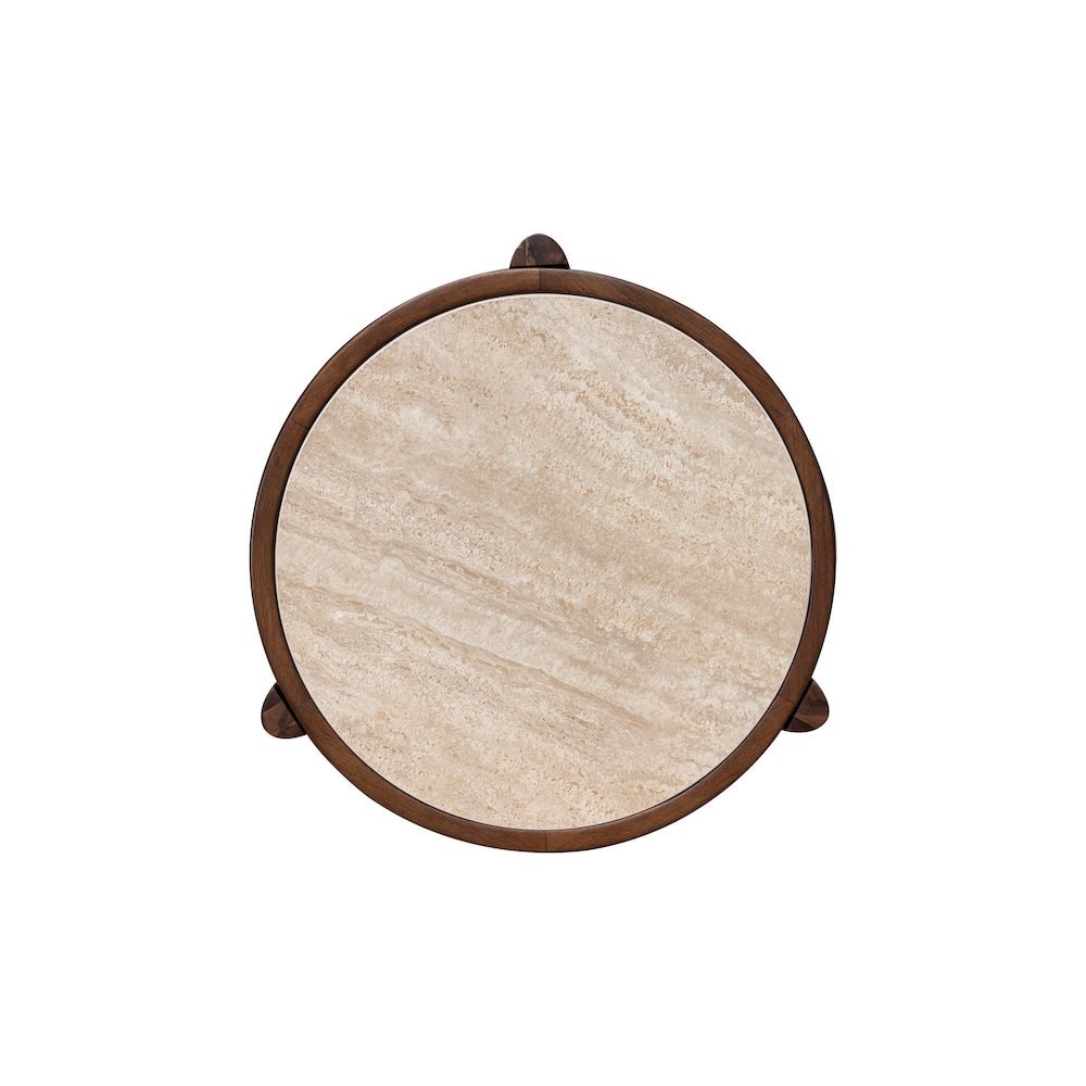 Remix Round Side Table - Travertine. Picture 6