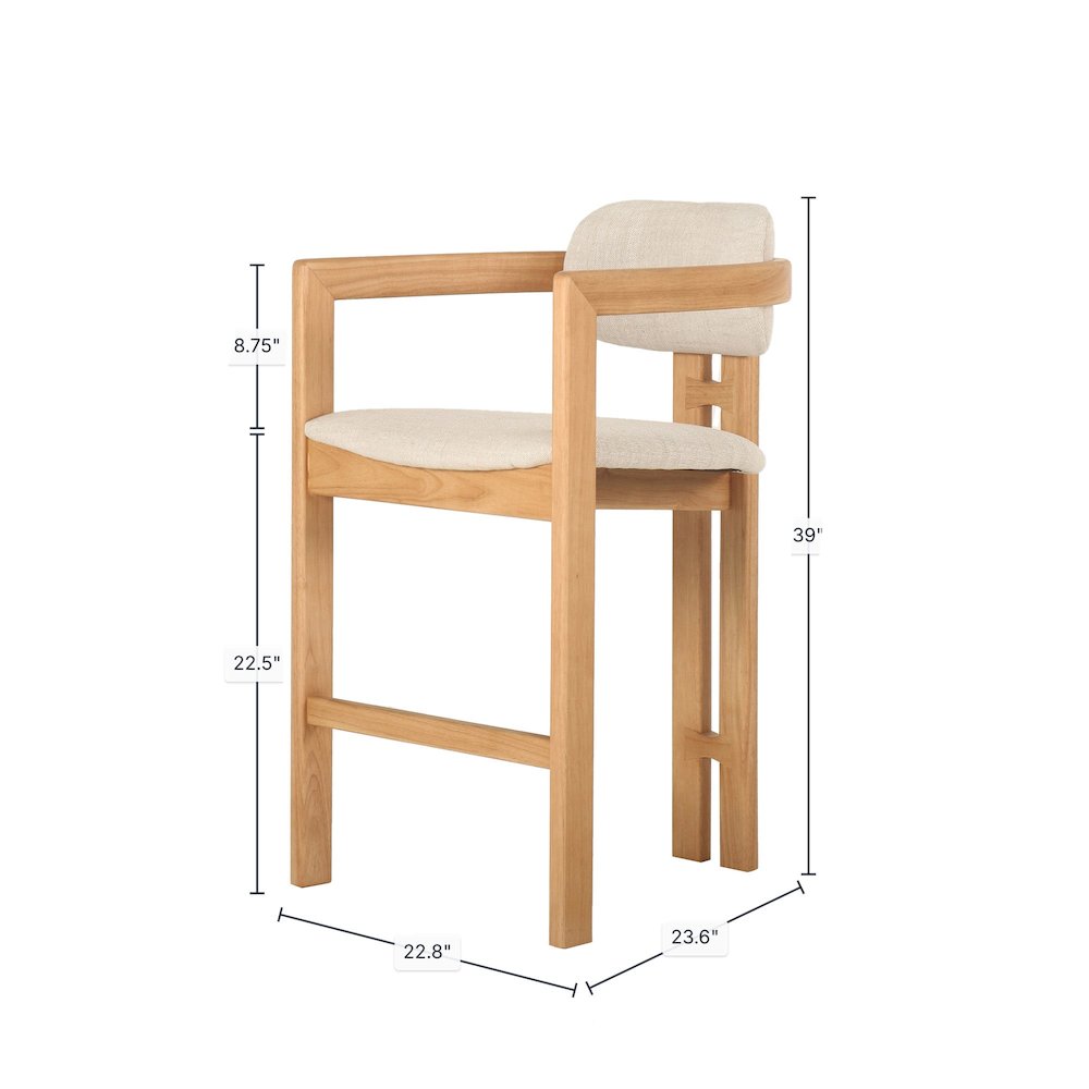Monterrey Counter Stool - Cream Tweed. Picture 3