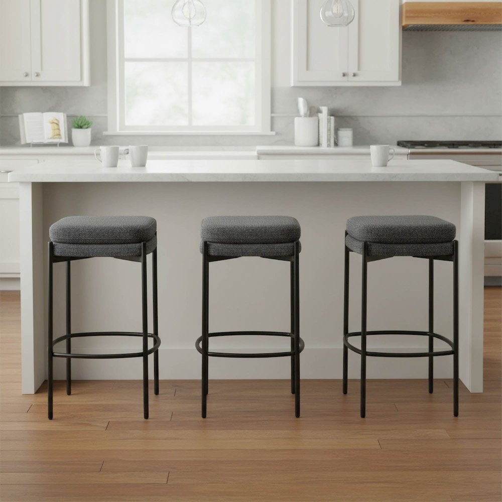 Nina Counter Stool - Chunky Grey. Picture 2